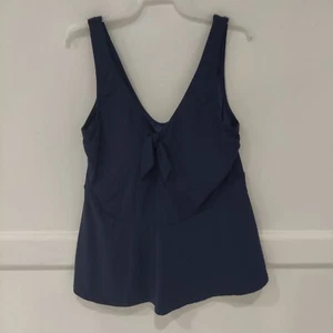 Lands' End Women's Modest Tie Front Peplum Tankini Top Size 14 $80 9B149 - Picture 1 of 2