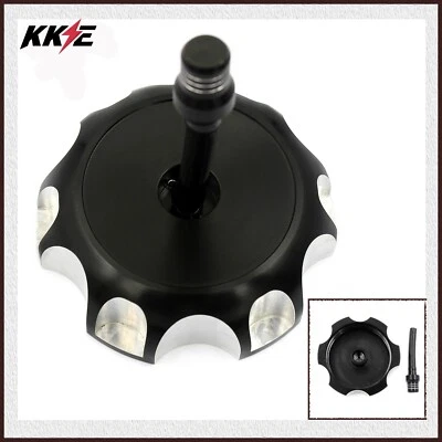 KKE CNC Billet Fuel Gas Cap for SUZUKI RMZ250 DRZ125 400 400E LTR450 06-09 Black - Image 1 of 4
