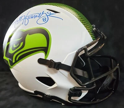 SEATTLE SEAHAWKS MATE HASSELBECK FIRMADO TAMAÑO COMPLETO RÉPLICA LUNAR CASCO BAS HOLO Foto 1 de 4