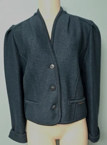 Womens Geiger Austria Dark Green Wool V Neck Long Sleeve Sweater Size 40 / US 10 - Picture 1 of 5