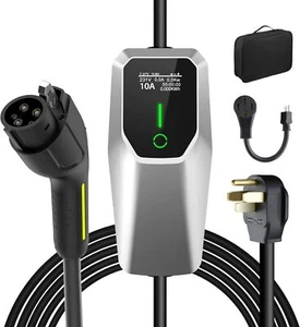 Portable Level 1 and Level 2 EV Charger 240V 32A (7.68kw) with 26ft Charging - Picture 1 of 7