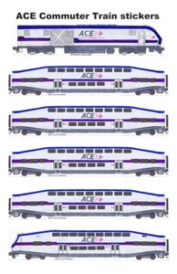 ACE Altamont Corridor Express 6 individual Stickers Andy Fletcher - Imagen 1 de 1