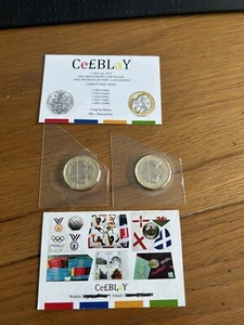 PAIR OF RARE NIFC 2024 KING CHARLES III BUNC BEES £1 COINS - LEFTY & RIGHTIE - Picture 1 of 12