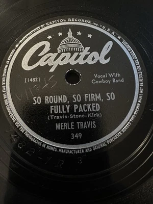Merle Travis: So Round, So Firm, So Fully Packed/Sweet Temptation - 78 RPM 10" - Image 1 of 3