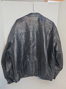 Vintage Wilsons Lederjacke XXL Moto Cafe Racer Biker Geometrisch Schwarz - Bild 1 von 9