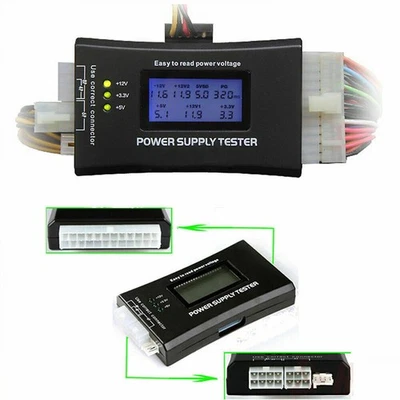 PC Computer LCD 20/24 Pin 4 PSU ATX BTX ITX SATA HDD Digital Power Supply Tester - Image 1 of 4