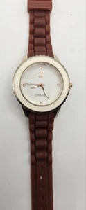 Chanel White and Gold Watch for Women with Brown Rubber Band - Picture 1 of 4