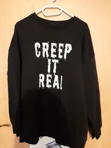 Sweatshirt Damen Schwarz Größe S Oversized „Creep It Real“ - Bild 1 von 3