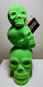 Halloween 3 Skull Candle Holder 10" Green Felt NWT - Picture 1 of 6