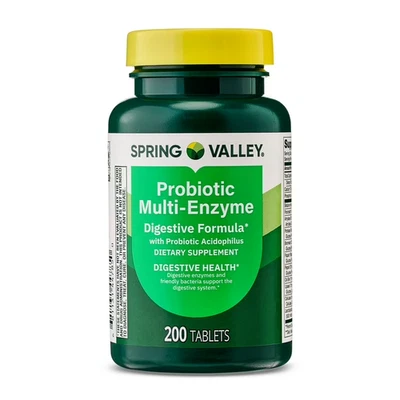 Spring Valley Probiotic Multi-Enzyme, Digestive Health Support, 200 Tablets - Image 1 of 4