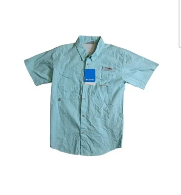 Camisa Columbia PFG Abotonada Jóvenes Niños Talla L Ventilada Omni Tono Azul Regalo Peces Foto 1 de 4