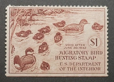 RW8 Federal Duck Hunting Stamps MNH OG Migratory Bird Hunting Stamp 1941 - Image 1 of 2