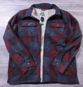 Voyager Sherpa Lined Shacket Men X-Large Plaid Long Sleeve Jacket *Broken Zipper - Bild 1 von 7