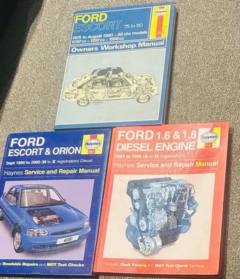 Ford 1.6 & 1.8 1984-96 A-N Reg + Ford Escort Orion 1990-2000 Haynes Manuals etc - Image 1 of 4