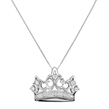 1/4 ct Diamond Crown Pendant in 10K White Gold