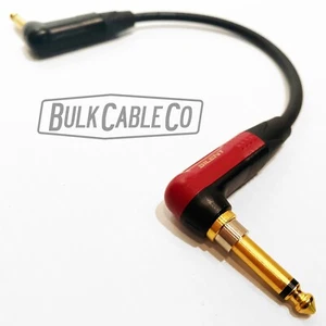 1 pie - Cable de guitarra silencioso Mogami 2524 - extremos de ángulo recto neutro - tapones dorados - Imagen 1 de 10