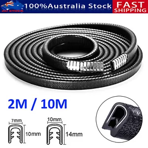 2/10M Car Edge Trim Rubber Seal Car Door Guard Protector Trim Strip Metal Clips - Picture 1 of 9
