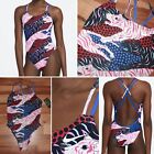 Nike Women's Hydrastrong Bodysuit Swimsuit Spiderback Graphic DH9916 100 Size 38
