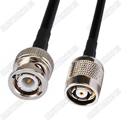 BNC Male Plug to RP-TNC Male (Female Pin) Adapter Lot RF Pigtail Coax Cable RG58 - Image 1 of 3