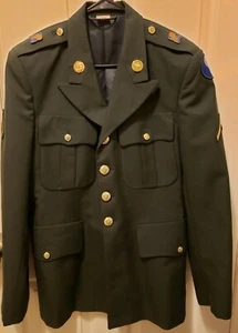 Army Dress Green Enlisted Private Rank Uniform Jacket 29th Infantry Avaiton VANG - Picture 1 of 8