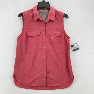 Eddie Bauer Travex Mountain Ripstop Sleeveless Shirt Women's Medium Red Hiking - Picture 1 of 15
