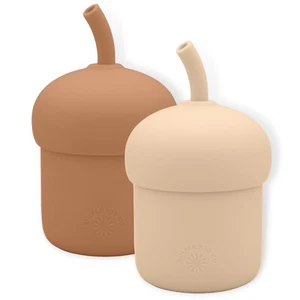 Simple Kid Co. Children's Silicone Training Cupcake Cup with Lid and Straw - Picture 1 of 20