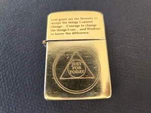 Vintage My-Lite cigarette lighter color gold with SERENITY PRAYER-WITH SPARK - Picture 1 of 6