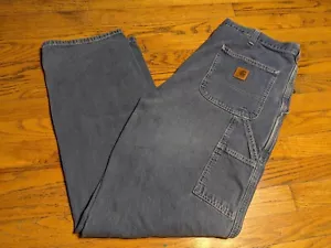 Pantaloni Carhartt vintage ginocchio singolo 14,5 oz anello denim blu risciacquati W38 L32 - Foto 1 di 11
