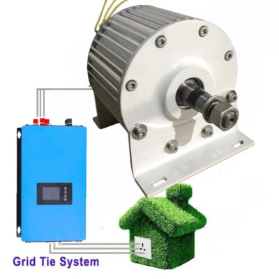2000W 48V 500 U/min Permanentmagnet Generator mit Grid Inverter Komplettanlage - Bild 1 von 4