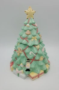 Rare Precious Moments Ceramic Christmas Tree Cookie Jar Visions Sugar Plums 12" - Picture 1 of 8