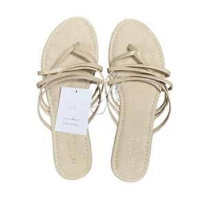 Sandalias para mujer LC Lauren Conrad Sodalite con tiras grandes beige nuevas - Imagen 1 de 4