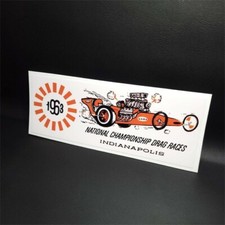 NATIONAL DRAGS 1963 INDIANAPOLIS Vintage Style DECAL / STICKER, rat rod, racing
