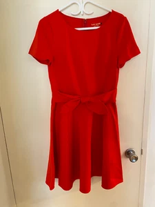 KATE SPADE Tie-Waist Ponte in Cherry Pepper Red Dress SZ M NWT - Foto 1 di 6