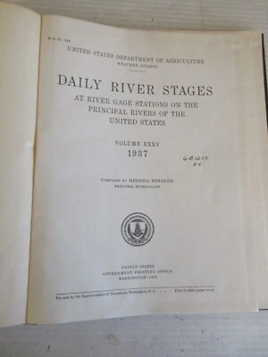 DAILY RIVER STAGES VOL XXXV COMPLIED BY MERRILL BERNARD 1939 - Image 1 of 4