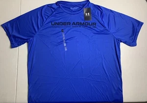 Under Armour sportliches blaues lockere Passform Velocity T-Shirt 2XL XXL brandneu neu mit Etikett - Bild 1 von 12