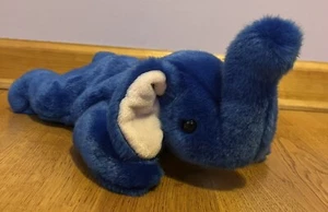 Vintage Royal Blue Elephant Ty Beanie Buddies 1998 Plush Peanut 15” - Picture 1 of 13