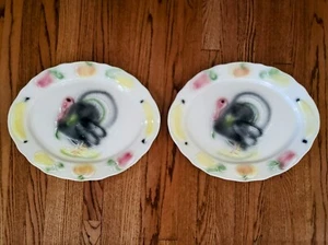 2 VINTAGE 18" OVALE TÜRKEI PLATTE/SERVIERSCHALE SET LOT CALIFORNIA KERAMIK USA - Bild 1 von 16