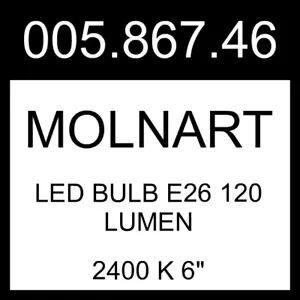 IKEA MOLNART LED Bulb E26 120 Lumen Donut-shaped Opal 2400 K 6" 005.867.46 - Picture 1 of 1