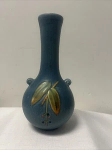 ANTIQUE WELLER CORNISH SEA BLUE ART POTTERY FLOWER GARDEN PLANT HOME VASE - Picture 1 of 12