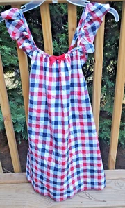 TOMMY BAHAMA New Red White Blue Check Cross Back Sun Dress Girls 8 NWT - Picture 1 of 4