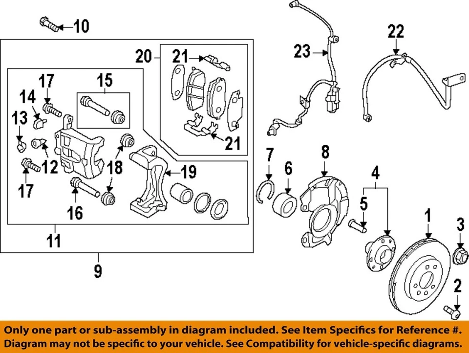 Componentes de freno de suspensión delantera acento HYUNDAI OEM 12-17 - Rotor 517121R000 Foto 1 de 1