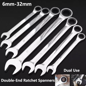 6mm-32mm Opening Double-End Ratchet Spanners Metric Dual use Combination Wrenchs - Picture 1 of 34