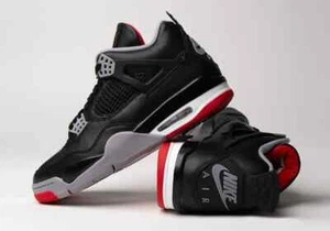 Nike Air Jordan 4 Bred Reimagined 2024 FV5029 006 Black Fire Red (View Pics) - Picture 1 of 11