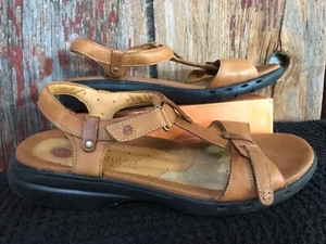 Unstructured Clarks Sandals Womens 10M Stappy Brown Leather Open Toe Casual...u1 - Bild 1 von 6