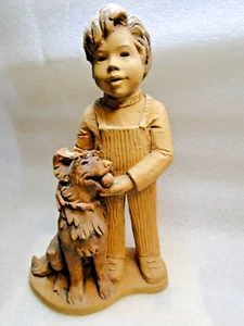 LEE BORTIN ORIGINALS Standing Boy & Dog with Ball CHICAGO - Picture 1 of 13