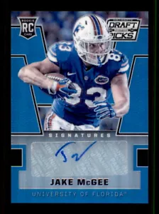 2016 Panini Prizm Collegiate Draft Picks #199 Jake McGee Autografi Prizms Blu - Foto 1 di 2