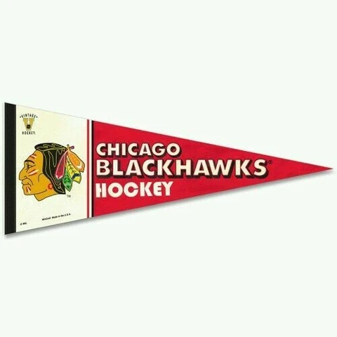 Chicago Blackhawks VINTAGE ROLL UP PREMIUM FELT PENNANT 12"x30" NEW WINCRAFT Cover
