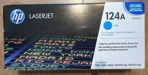 Kaseta z tonerem HP LaserJet 124A-Q6001A - cyjan - geniune, nowy, zapieczętowany - darmowa przesyłka - Zdjęcie 1 z 6