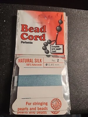 Шелковый шнур грифон бисер нитки светло-синий No 2 0,45 мм - Изображение 1 из 2