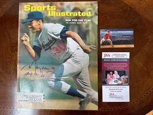 Maury Wills Sports Illustrated- Signed- July 12, 1965 MLB Los Angeles Dodger JSA - Picture 1 of 2